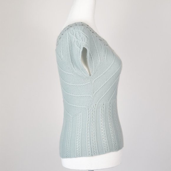 Anthropologie Moth Angora Pullover Sweater Top Light Blue Size S - Picture 4 of 8